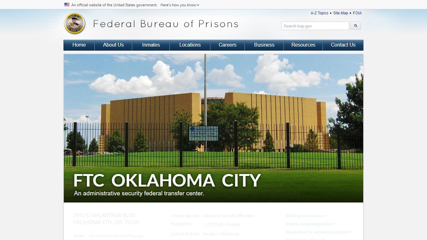 FTC Oklahoma City - Federal Bureau of Prisons